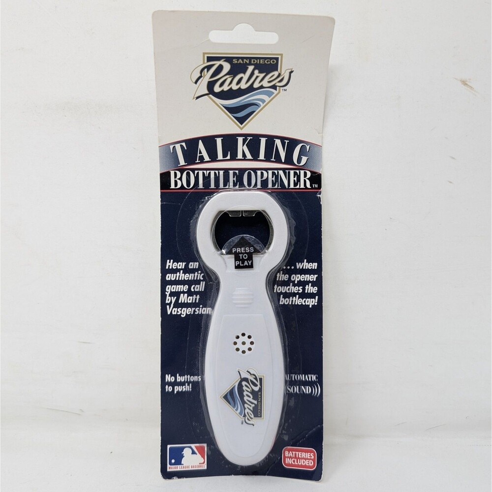 San Diego Padres Talking Bottle Opener Vintage 2004 MLB Baseball New Sealed
